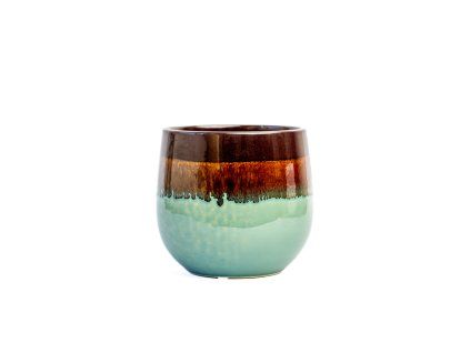 Keramický obal FREO 12 cm, hnědá/mentolová