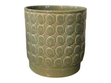 Obal Eno Pebble - Pot Shiny Dusty Green, průměr 13 cm